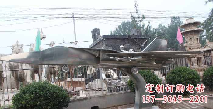 广西中领雕塑精美不锈钢飞机雕塑