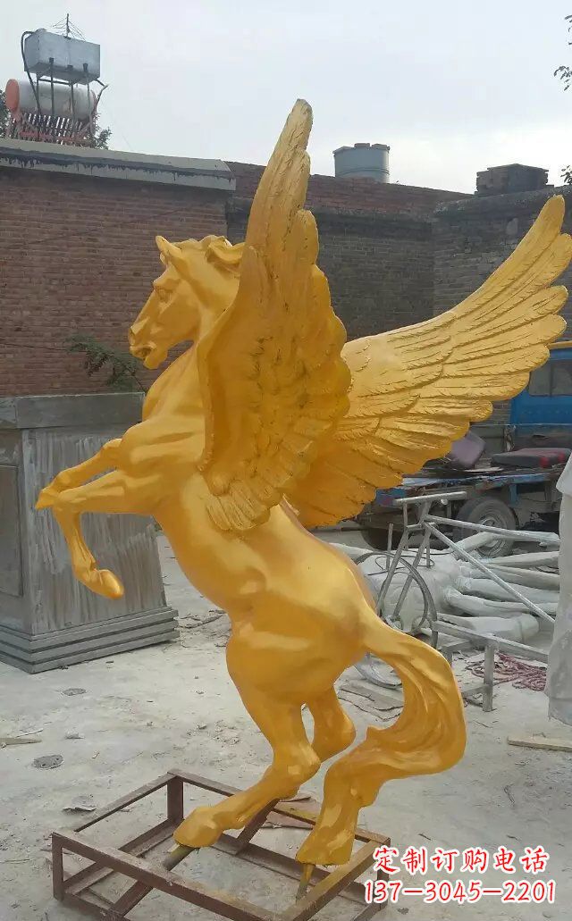 广西飞马玻璃钢仿铜动物雕塑