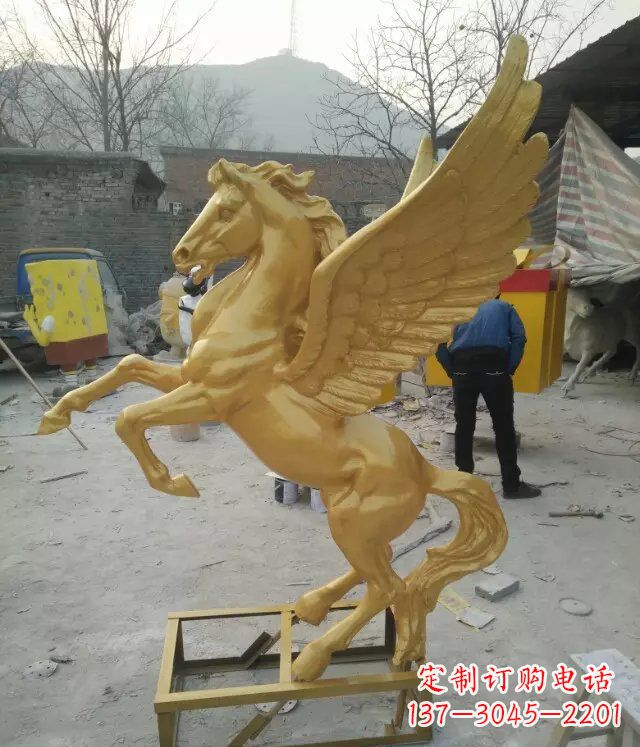 广西飞马动物铜雕,精美细腻