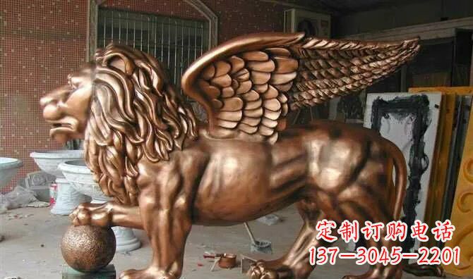 广西飞狮玻璃钢动物雕塑