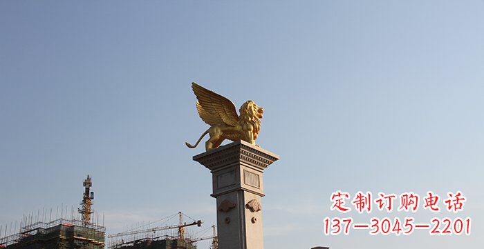 广西飞狮黄铜室内狮子雕塑