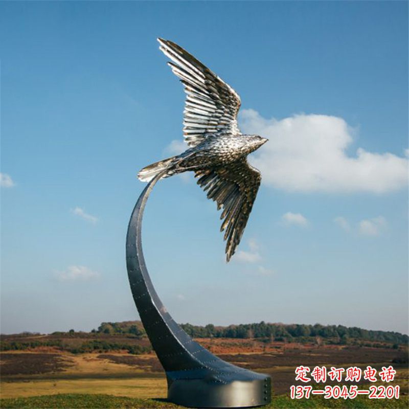 广西飞翔老鹰景观不锈钢雕塑