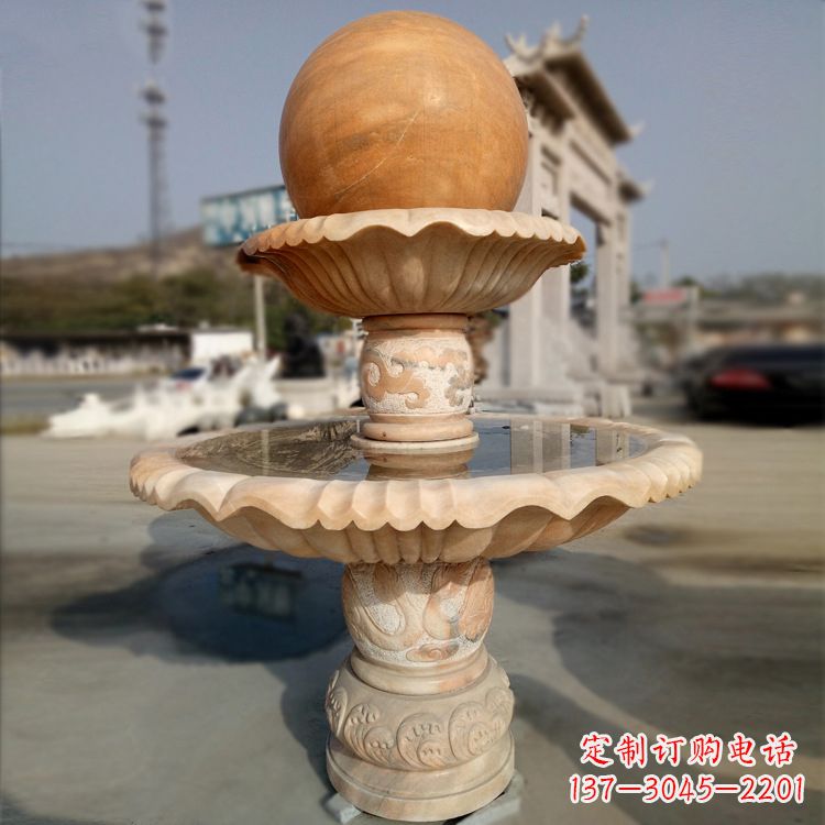广西精致的风水球石雕塑
