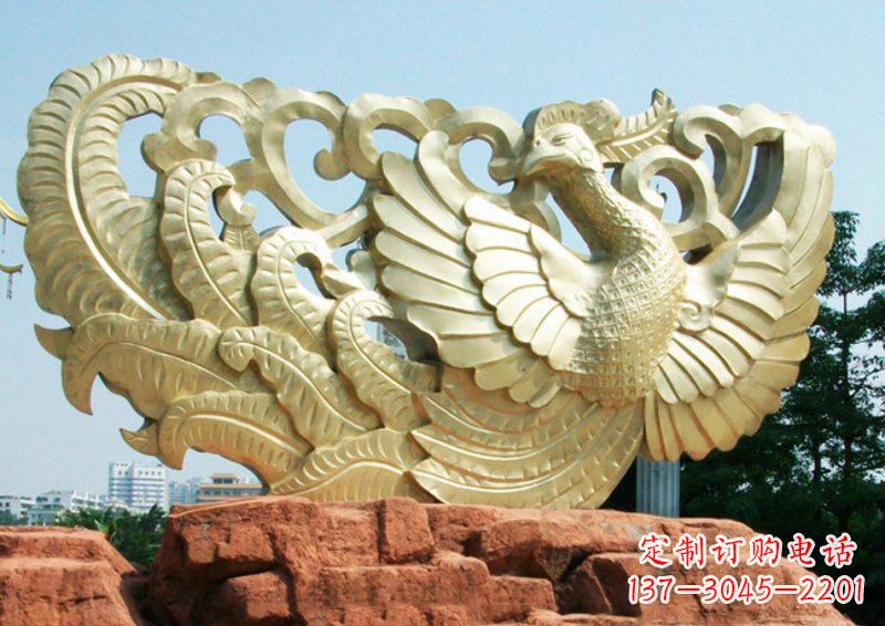 广西凤凰古代神兽铜雕