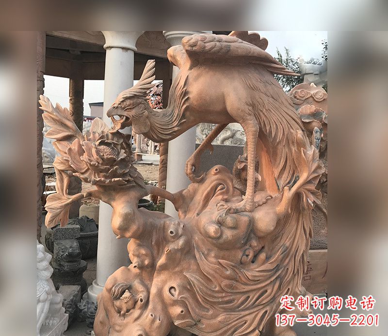 广西凤凰牡丹石雕