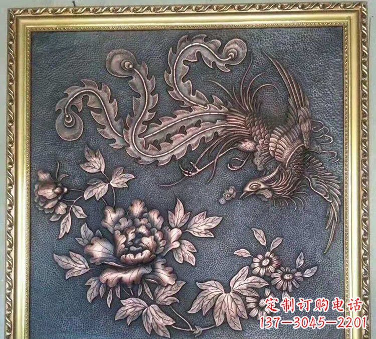 广西凤凰雕塑,精美铜浮雕
