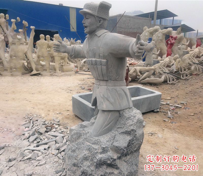 广西革命黄继光石雕