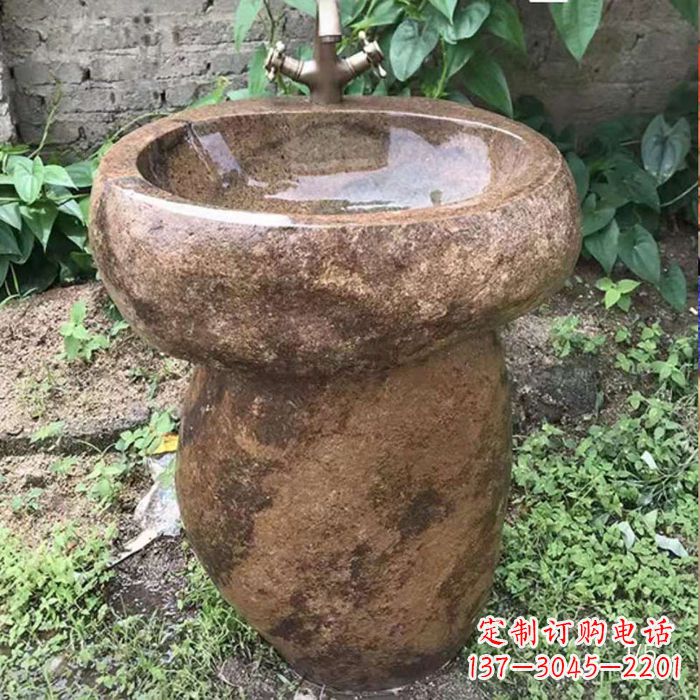 广西精美手雕石花盆,传承古典品位