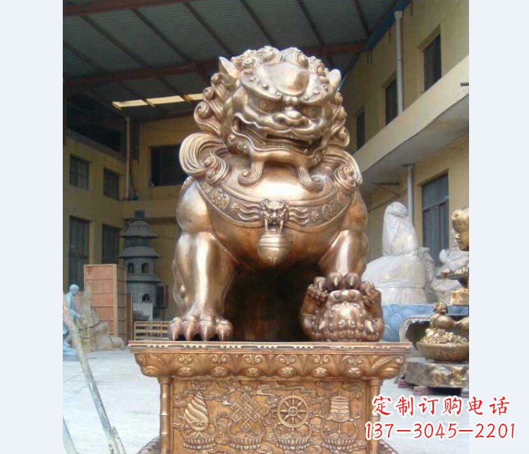 广西精致装饰型汇丰狮子铜雕塑