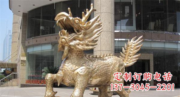 广西公司门口麒麟神兽铜雕