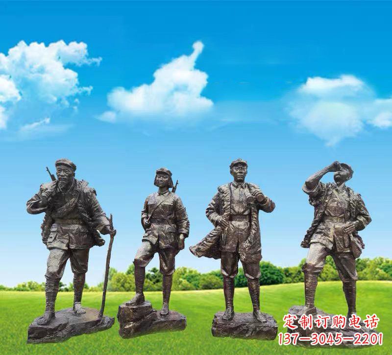 广西青铜雕刻-八路军战士雕塑