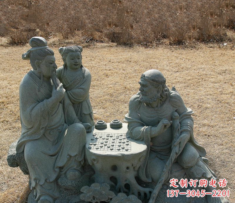 广西公园八仙下棋小品铜雕