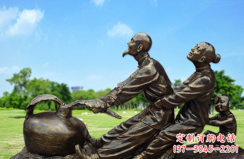 广西和谐之美,铜雕萝卜雕塑