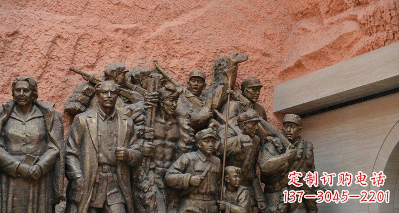 广西公园白求恩与八路军景观铜雕
