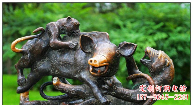 广西艺术精美的豹子铜雕