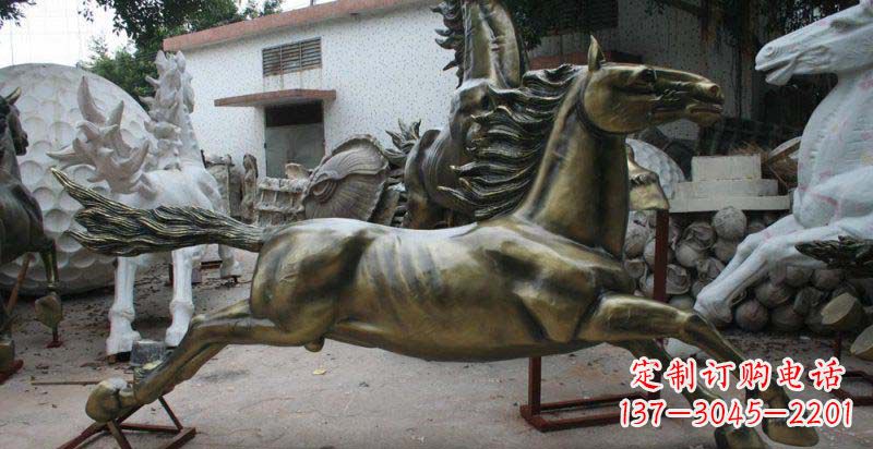 广西公园奔跑的马动物铜雕