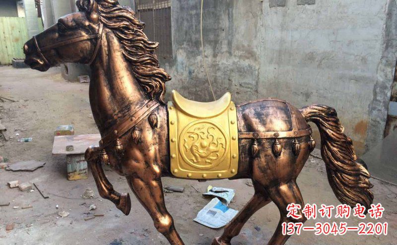广西公园奔跑的马动物铜雕 (4)