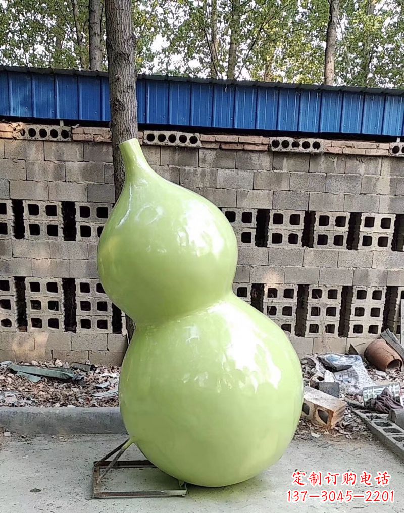 广西公园装饰休闲雕塑——葫芦仿真玻璃钢雕塑