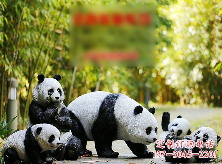 广西玻璃钢仿真熊猫雕塑