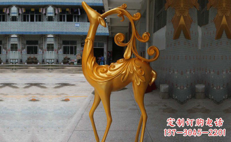 广西玻璃钢小鹿雕塑,装饰公园美景