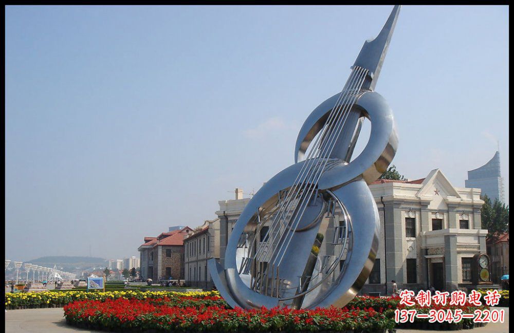 广西YFZD-001不锈钢抽象大提琴雕塑