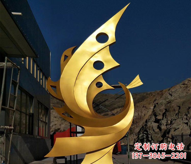 广西精美不锈钢抽象凤凰景观雕塑
