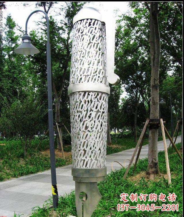 广西公园和空间绚丽抽象钢笔雕塑