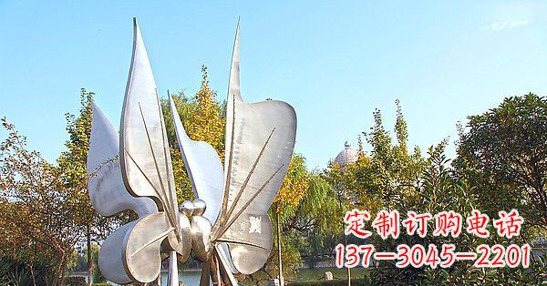广西英伦风格精致不锈钢抽象蝴蝶雕塑