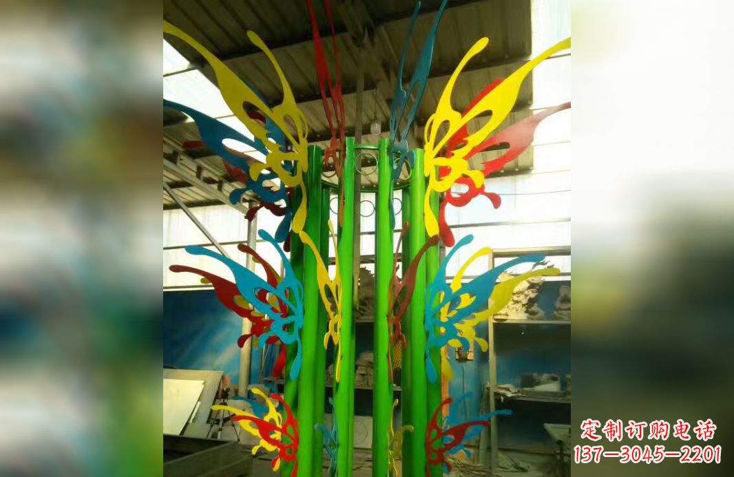 广西精致的不锈钢抽象蝴蝶景观雕塑