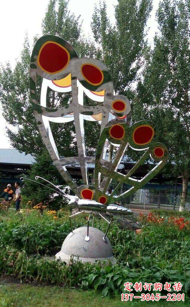 广西现代艺术不锈钢蝴蝶雕塑