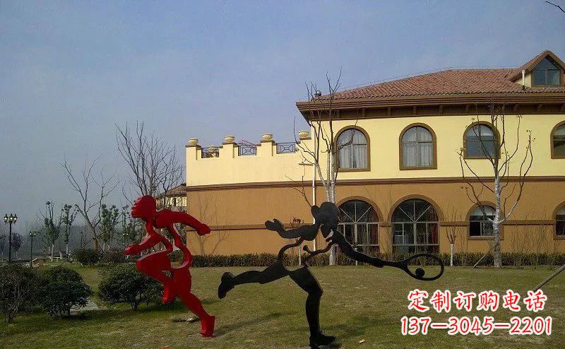 广西优雅的豪迈!不锈钢抽象运动员人物雕塑