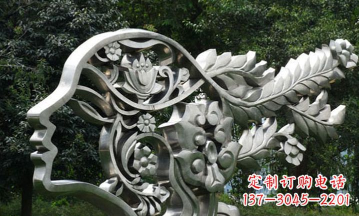 广西美丽如梦不锈钢美女雕塑