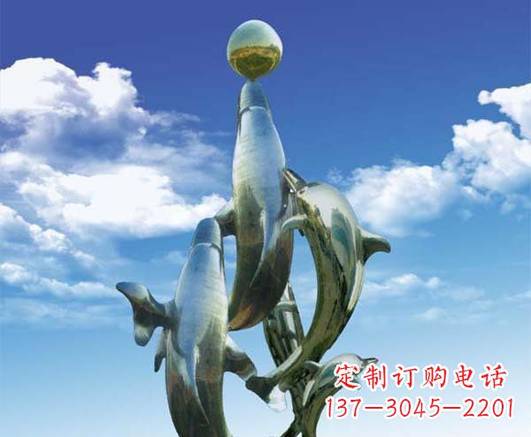 广西有定制|不锈钢|大型海豚雕塑
