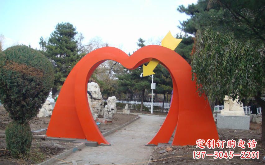 广西高雅大气的不锈钢拱门雕塑