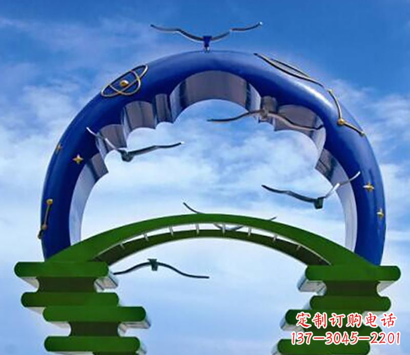 广西不锈钢帝王拱景观雕塑
