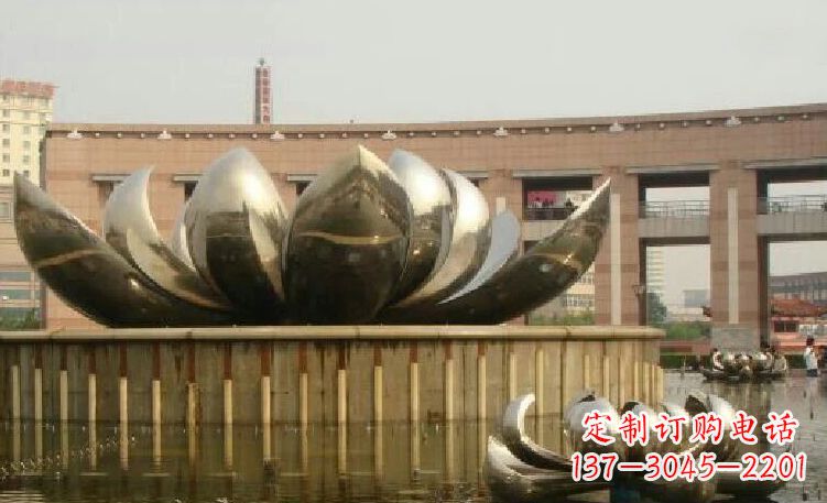 广西廊中领雕塑优质的不锈钢荷花雕塑