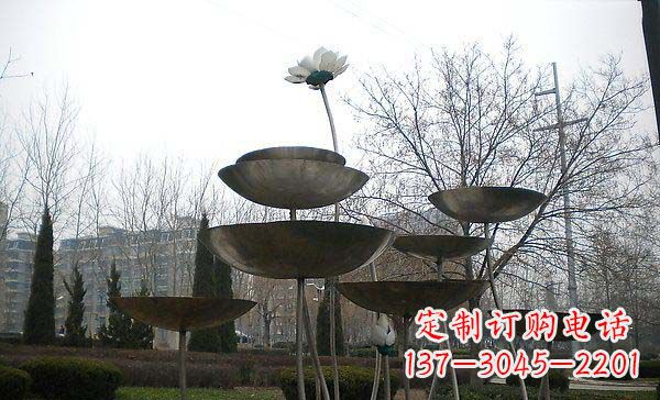 广西中领雕塑定制不锈钢荷花景观雕塑