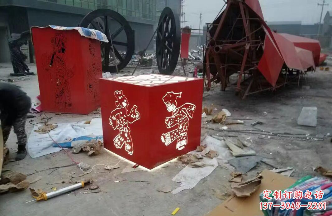 广西高品质不锈钢皮影戏人物雕塑