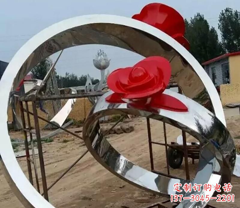 广西精致的不锈钢戒指雕塑