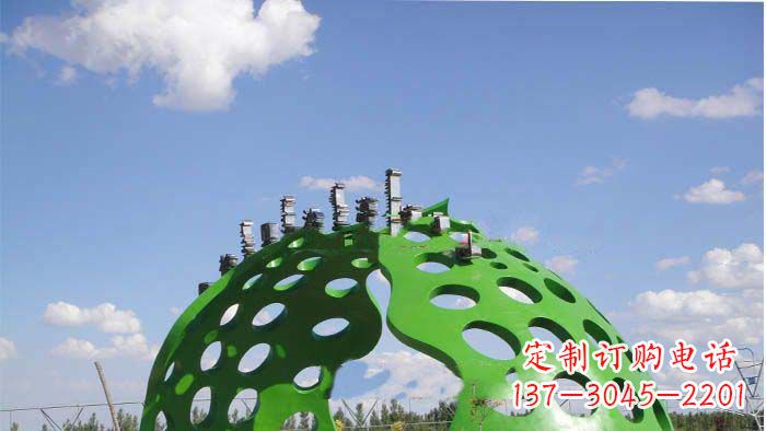 广西约克公园不锈钢镂空半圆拱门雕塑