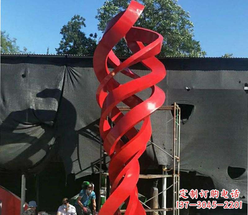 广西高端不锈钢螺旋飘带景观雕塑