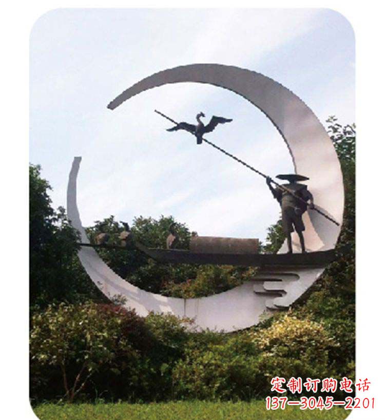 广西精致美观的不锈钢鸬鹚雕塑