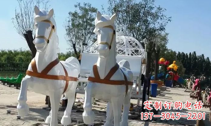 广西优雅迷人的不锈钢马车雕塑