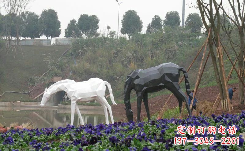 广西盛世之美,精美不锈钢动物雕塑