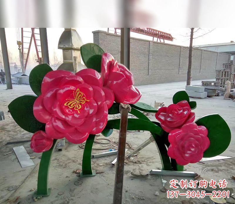 广西中领雕塑花朵般精美的不锈钢牡丹雕塑