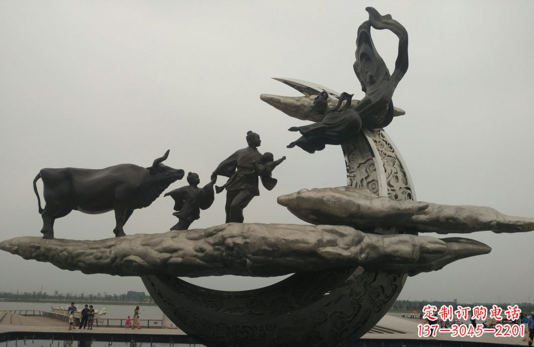广西古典传说景观雕塑牛郎织女