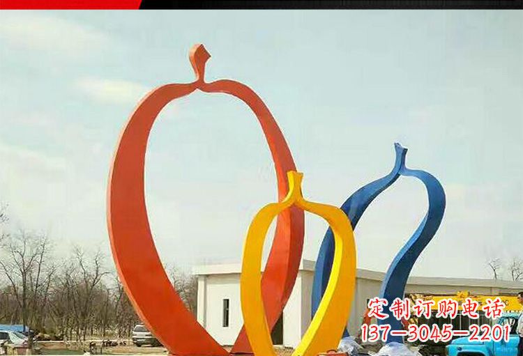 广西金光闪耀,果实成熟——不锈钢苹果雕塑