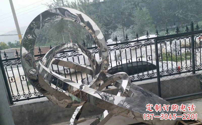 广西公园拼接圆环景观不锈钢雕塑