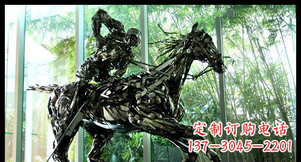 广西高品质不锈钢骑马雕塑