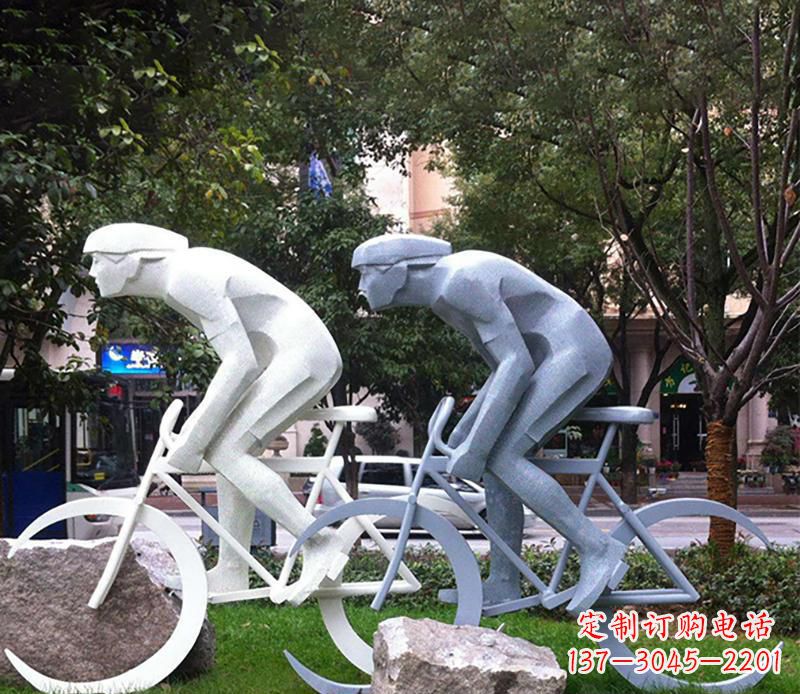 广西装饰型不锈钢骑自行车雕塑